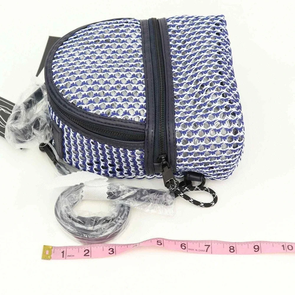 Steve Madden Bmurray Convertible Backpack Womens Blue White Mesh Sporty Modern